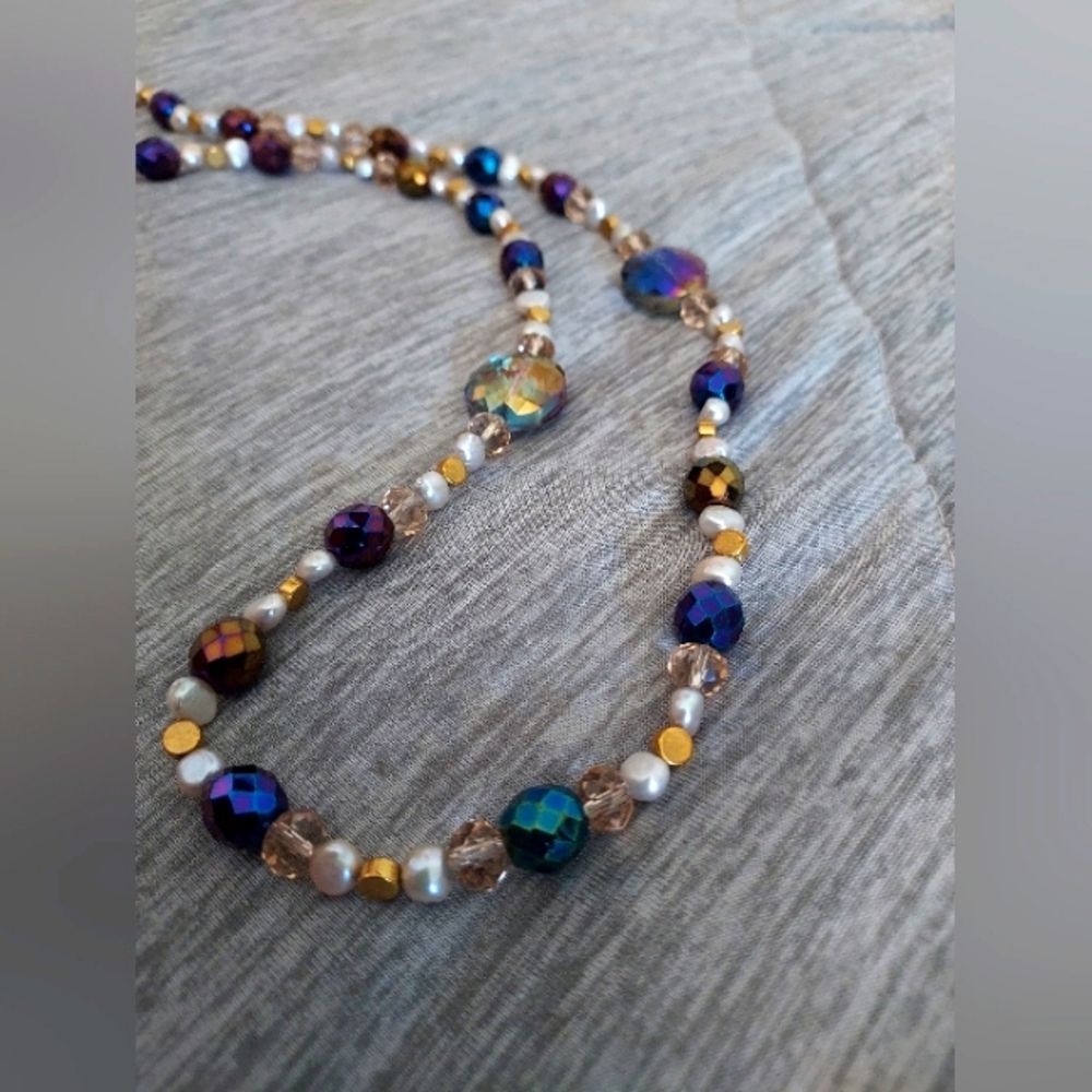 Beautiful handmade set with Swarovski Crystals - necklace with earrings